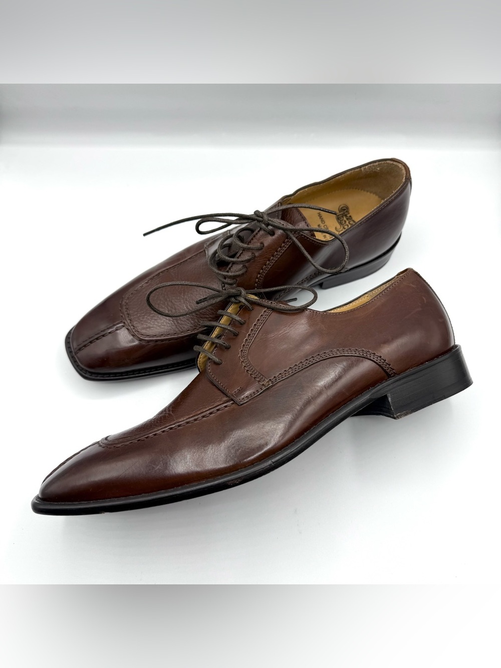 Calzoleria Toscana Made in Italy Men’s Leather Lace Up Oxford Dress Shoes